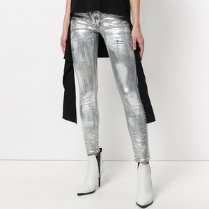 FAITH CONNEXION Coated Metallic Jeans Sz 28